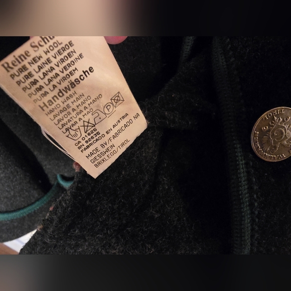 Geiss Wein Vintage Dark Gray Wool Jacket with Green Trim - Picture 4 of 5